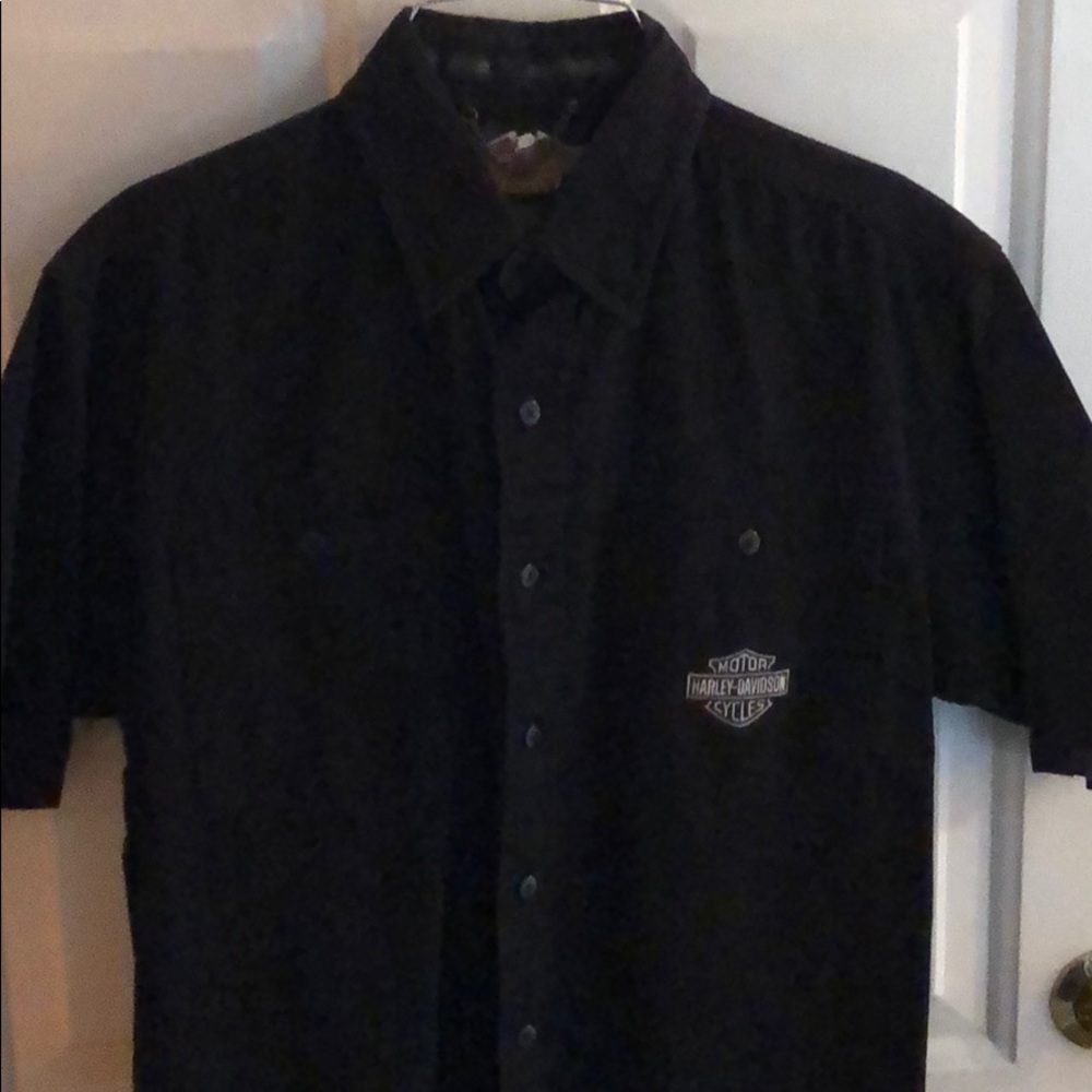 Harley Davidson short sleeve button down shirt